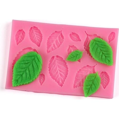 Feather Shape Rose Leaves Silicone Fondant Mould Cake Tree Flowers Leaf Decor Cake Baking Mold Chocolate Cookie Pastry Decor