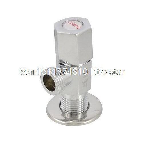 Kitchen Hexagonal Grip 20.7mm Thread Chrome Finish Brass Water Tap Angle Valve