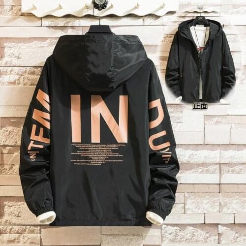 Spring Autumn Jacket Men Casul Streetwear Hooded IN Letter Printing Coats Windbreaker Outwear Regular S-5XL Windbreakers