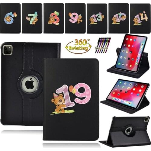 Rotating Stand Leather Tablet Case For Apple IPad Air 1/2/Air 3rd Gen 2019/Air 2020 4th generation Lucky Numeral Cover Case