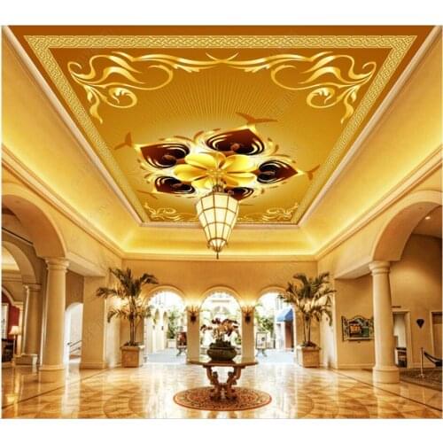 WDBH Custom photo mural 3d ceiling murals wallpaper Luxury atmosphere European style flower home decor living room wallpaper for walls 3d