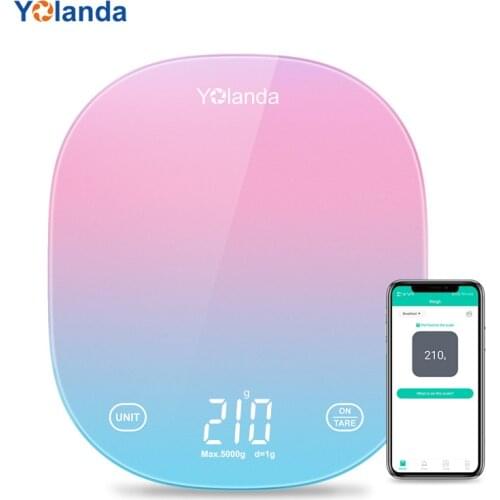 Yolanda Smart Kitchen Scale 5kg Household Digital Kitchen Scale Bluetooth Diet Food Measuring Weighing Scales for Baking Cooking