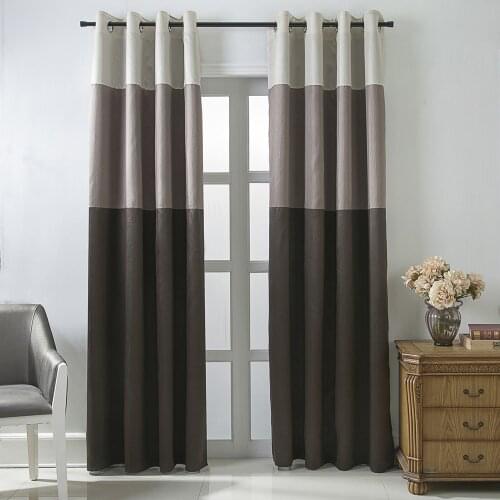 Lined Blackout Curtains for Bedroom Jarl Home 3 Color Stitching Elegant Polyester Darkening Window Kitchen Curtian Drapes Hot