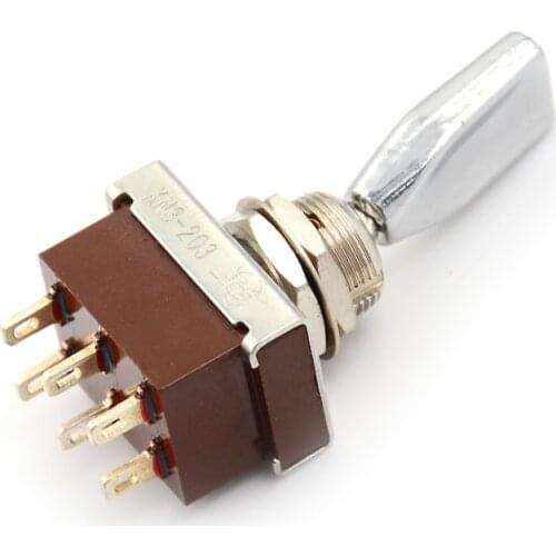 1pc AC 250V 3A 3 Position ON/OFF/ON DPDT Flat Handle Toggle Switch Mode KN3-203S