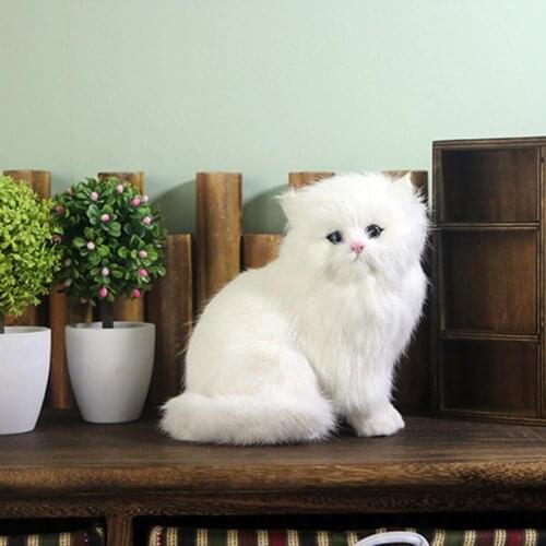 1pc Mini Lifelike shapes excellent details craftsmanship Simulation Cat Animal Model Figurines Garden Desk Decoration Kid Gift