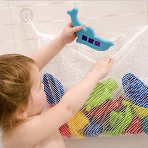 2017 New Baby Bath Time Toys Storage Suction Bag Folding Hanging Mesh Net Bathroom Shower Toy Organizer For Kids 1PCS