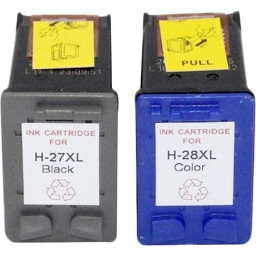 2PCS luoCai compatible Ink Cartridge for HP 27 28 Deskjet 450 450CI 5550 3420 3520 3550 3650 3740 3845 PSC 1210 Printer For HP27