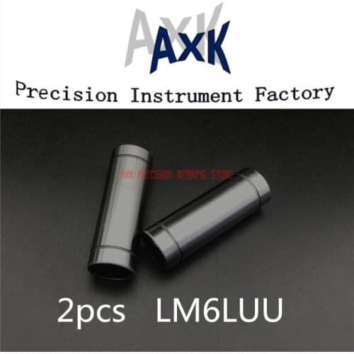 2021 Real AXK 2 Pcs/lot Lm6luu Lml6uu 6x12x35mm 6mm Long Linear Ball Bearing Bush Bushing Ultimaker 3d Printer Lm6l Cnc Parts
