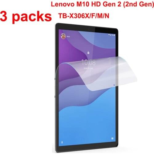 3Packs Soft Screen Protective Film for Lenovo Tab M10 HD Gen 2 (2nd Generation) TB-X306F TB-X306X TB-X306M/N 10.1 inch