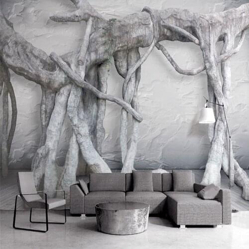 3D Stereoscopic Tree Roots Mural Art Wallpaper Living Room Restaurant Creative Background Wall Covering Frescoes Papel De Parede