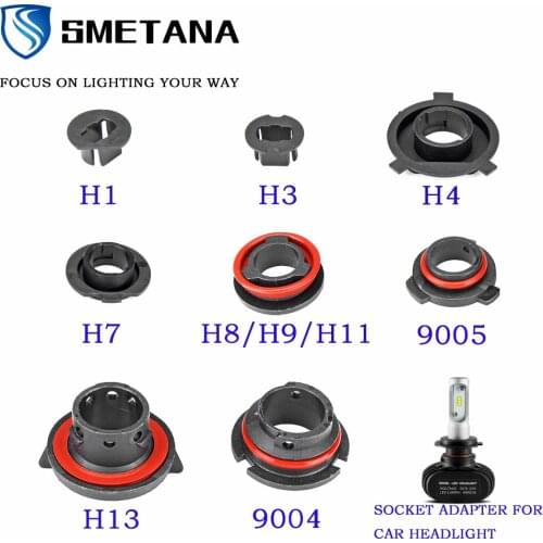 Car Accessories LED Headlight Bulb Holder 2pcs Socket Adapter Retainer Holder for H1 H3 H4 H7 H8 H9 H11 H13 9004 9005 9006 9007