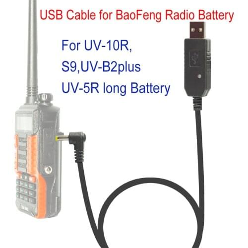 Baofeng USB Charger Cable with Indicator Light for BaoFeng BF-UVB3 UV-X9 UV-10R UV-S9 PLUS Batetery Ham Radio Walkie Talkie