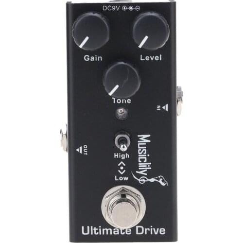 Musiclily Basic Mini Electric Guitar Effects Pedal DC 9V Adapter Powered True Bypass, Ultimate Drive
