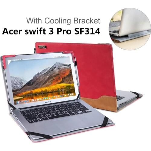 Luxury Stand Laptop Case Cover for Acer swift 3 Pro SF314 14" inch Business Notebook Sleeves Protective PU Leather Skin