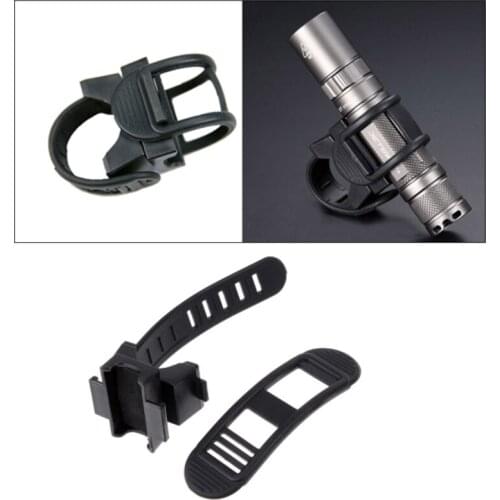 Black Rubber Bike Front Lamp Light Clamp Headlight Holder Rotatable Swivel Bicycle LED Flashlight Torch Mount Holder Clip