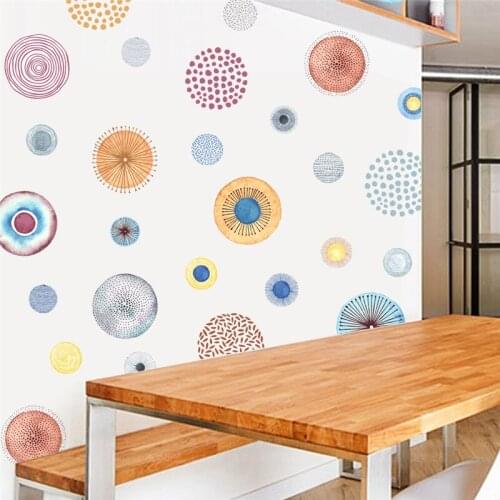 Color Creative Diy Circle Wall Sticker for Bedroom Childrens Room Living Room Wall Home Decoration Self-adhesive Painting