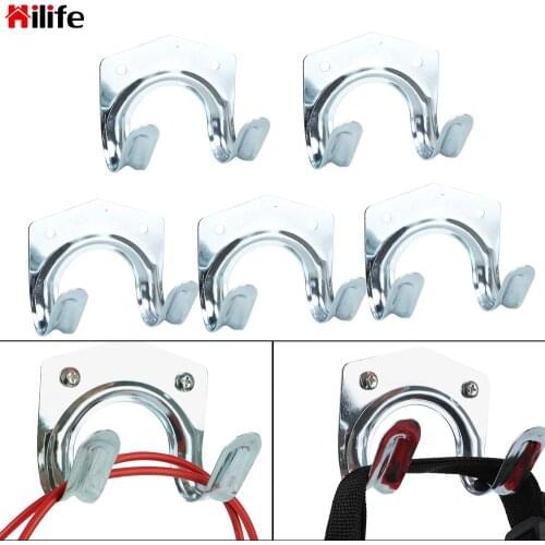 Double Hanger Holder Garden Garage Organizer For Garden kitchen bathroom Metal Tool Storage 5Pcs Heavy Duty Hanging Hooks