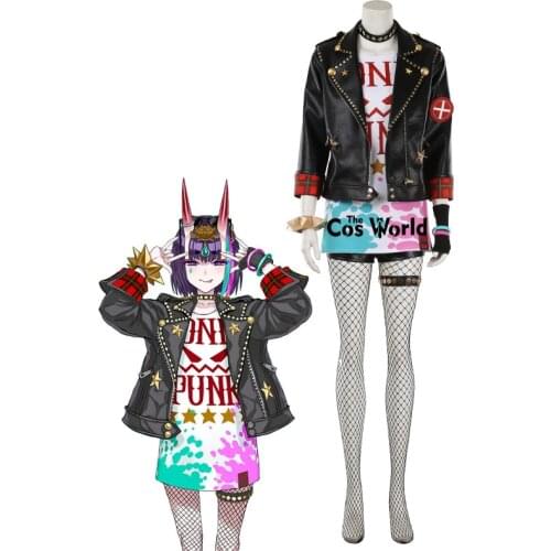 FGO 5th Anniversary Fate Grand Order Waltz Mash Kyrielight Shuten-douji Punk Style Coat T-shirt Outfit Games Cosplay Costumes