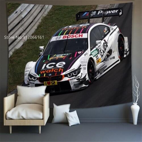 Racing Car Tapestry 3D Print Famous Sports Tapestries For Living Room Bedroom Wall Hanging Yoga Blanket Wall Carpet Decoration