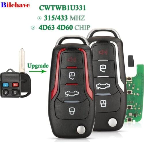 Bilchave For Ford Explorer Focus Edge Escape Ranger Mustang Flex Fit Mercury Lincoln 315/433Mhz CWTWB1U331 Remote Car Key