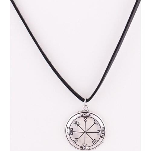 Leather Rope Chain Unisex Necklace Jewelry Seven Different Religions Sigil Solomon Pendant Provide Dropshipping