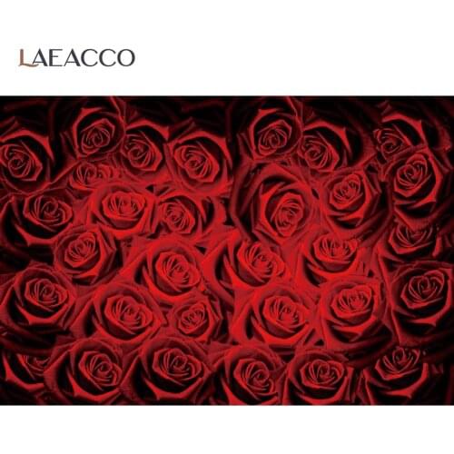 Laeacco Wedding Photocall Red Rose Flower Curtain Baby Shower Birthday Valentines Day Photography Backdrop Photo Background