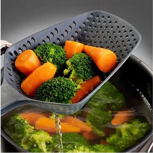 Kitchen Accessories Nylon Strainer Scoop Colander Drain Water Leaking Shovel Stainer Gadgets Cooking Tools 8 Colors Colander