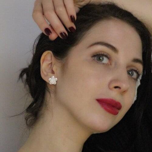 Small Flower Stud Earrings 999 Sterling Silver Earrings For Women Luxury Jewelry Vintage Chinese Ethnic Handmade Ear Studs