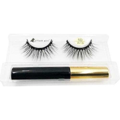 Flash Girl 5D-Wseries 5D- W19 wispy and fluffy mink magnetic eyelashes and eyeliner suit eyelash