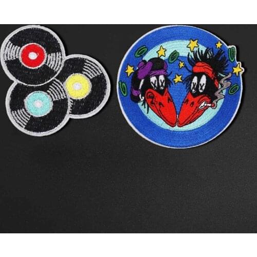 Cartoon animal round embroidery cloth stickers childrens clothing DIY decoration accessories personalized luggage badge