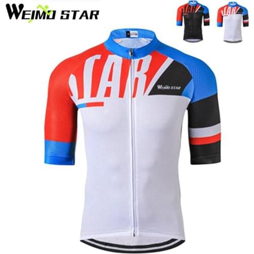 WEIMOSTAR Mens Cycling Shirts Ropa Ciclismo Full Zipper Cycle Bicycle Bike Jersey Tops Half Sleeve Jersey Black/White S-5XL