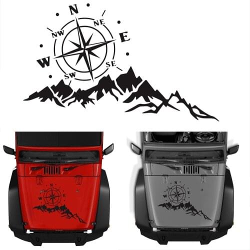 Mountain Compass Car Sticker SUV Off-road Hood Decal Stickers Compass Graphics Decals For RV Motorhome Caravan Camper