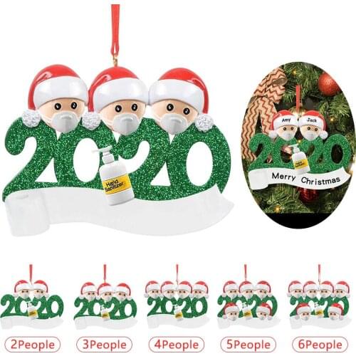 Personalized Best Wishes Santa Claus Mask Pendant Family Of Ornament 2020 Christmas Holiday Decorations Christmas Tree D50