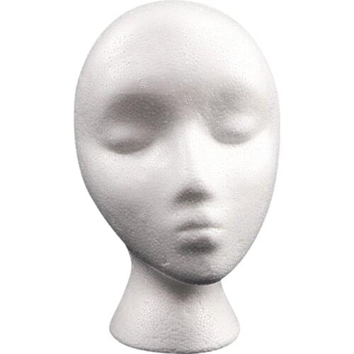 Practical Mannequin Head Foam Head Mold Wigs Glasses Hat Scarf Display Holder Stand Model Photograph Props Female Mannequin Head
