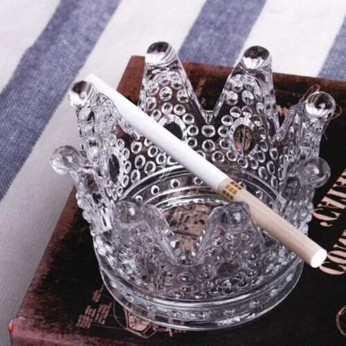 Small- Type European Style Creative Crown Glass Ashtray Candlestick Jewelry Rack Glass Candlestick Jewelry Gift Hot