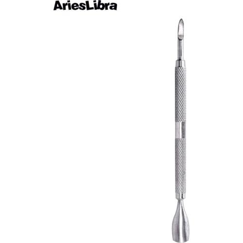 AriesLibra Stainless Steel Cuticle Pusher Dead Skin Gel Polish Remover Clean Nail Cuticle Pusher Tweezer Manicure Nail Care Tool