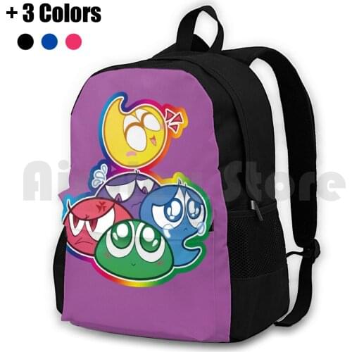 Puyo Pop! Outdoor Hiking Backpack Riding Climbing Sports Bag Puyo Pop Fever Puyo Puyo Video Games Team Jelly Jelly Bean Cute