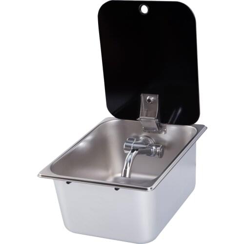 Boat RV Stainless Steel Sink with Tempered Glass Lid 320*260*150mm GR-12150B