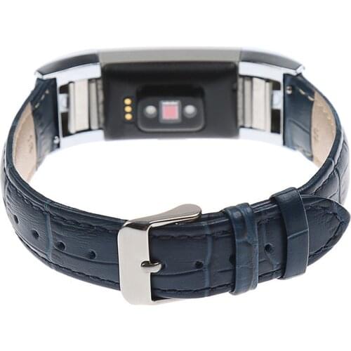 Premium Genuine Leather Crocodile Pattern Replacement Strap for Fitbit Charge 2 small large Fitness Wristband