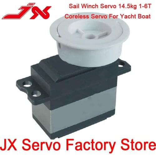 JX Winch Servo SW6114-6T 14.5kg.Cm 1-6 Turns Metal Gears Coreless Standard Size Sail Servo For RC Yacht Industrial Logistics Use