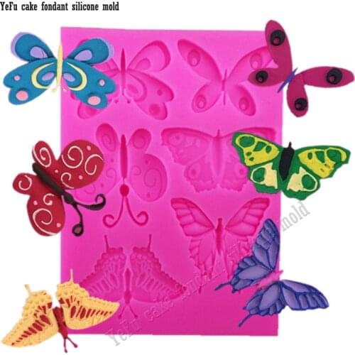Butterfly lace pattern Silicone Molds Formas De Silicone Fondant Cake Decorating Tools baking Mould Bakeware F0825