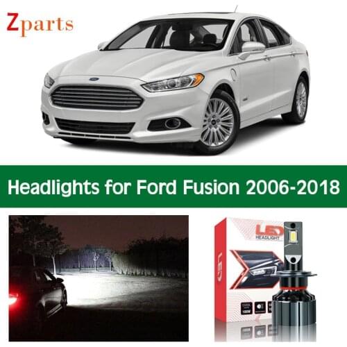 LED Headlight For Ford Fusion 2006-2018 Low High Beam Lightings Canbus 12V Super Bright Car Lamps Cars Light Accessories