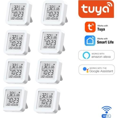 WiFi Smart Temperature And Humidity Sensor USB Power With LCD Display Support Alexa Google Home Work With Smart Life/Tuya APP