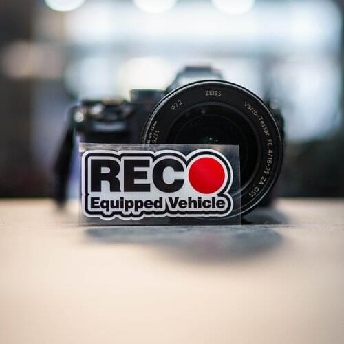 2x Car Styling Vinyl Tape Funny Warning REC on Camera Equipped Vehicle Body Window Sticker Decals 8x4cm