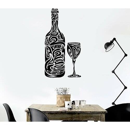 Bar Sign Vinyl Wall Decal Beer Bottle Window Sticker Vinyl Decal Wine Glass Bottle Bar Restaurant Drink Kitchen Wall Muralr M60