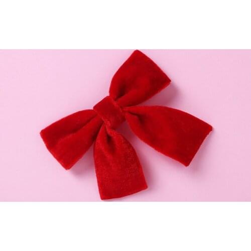 1pcs Top Knots Velvet Hair Barrettes For Girls Cute Christmas Gifts Hand Tie Hair Clips Little Girls Hair Accessories