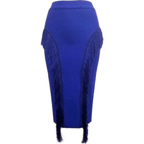 Women High Waist Bodycon Skirts Office Lady Tassel Elegant 2020 New Fashion Pencil Skirt Bandage SKirts