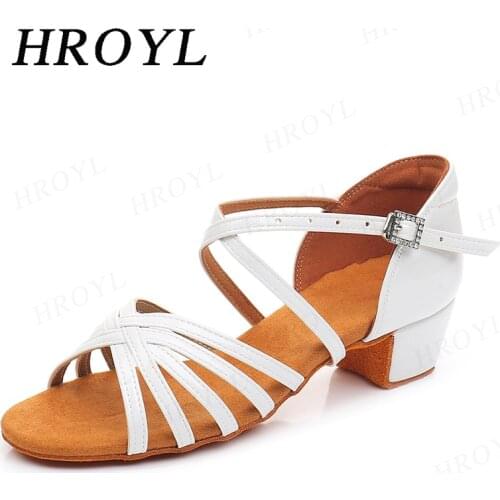 Girls Latin Dance Shoes White Ballroom Dancing Shoes For Girls Women Tango Salsa Sandals Heel Height 3.5CM 6 Different Models