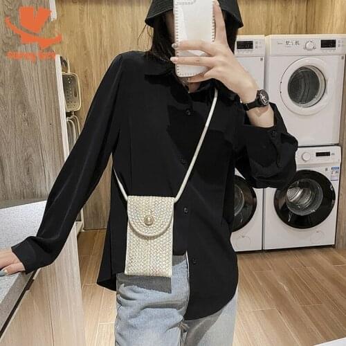 CAREY KEY Women Straw Bag 2021 Summer New Bohemian Style Fashion Bag Shoulder Messenger Mobile Phone Bags