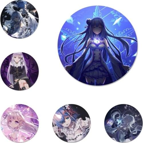 Anime Rem Re Zero emilia Icons Pins Badge Decoration Brooches Metal Badges For Backpack Decoration
